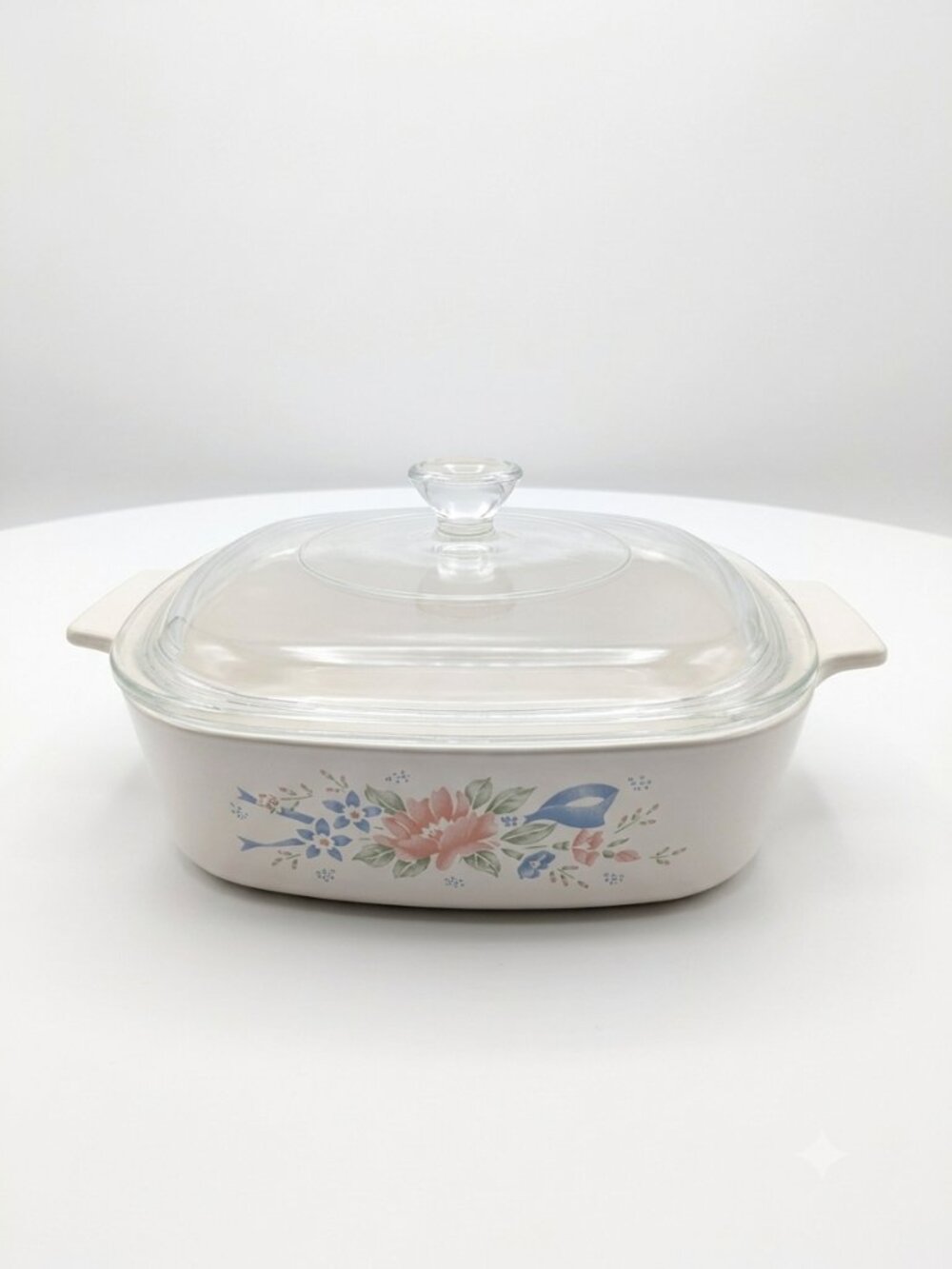 VTG 1980s Corning Ware English Meadow 1L Casserole Dish A-1-B Pyrex Lid P-7-C
